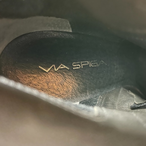 VIA SPIGA Black Patent Leather High Heel Ankle Boots Zip Stiletto - Size 39 - Picture 11 of 13